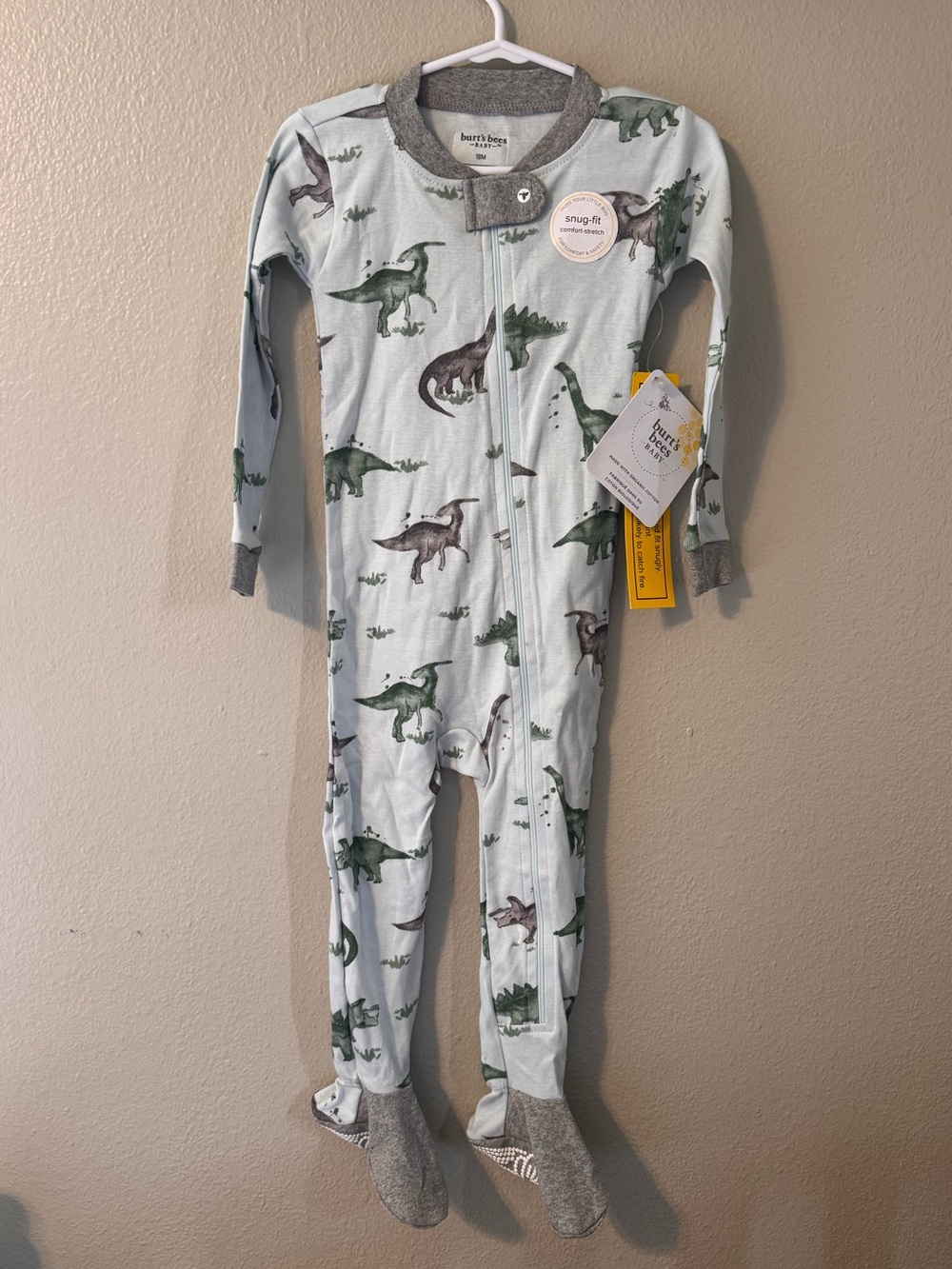 NWT Dinosaur Burts Bees Sleeper Size 18M